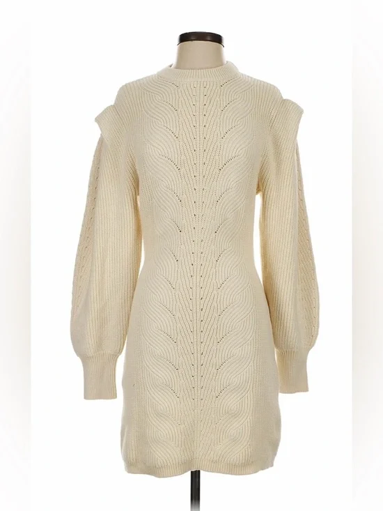Rebecca Minkoff Daisy Cream Open Back Sweater Dress Size Medium New - Picture 2 of 3